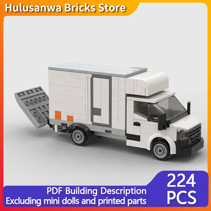 City Car Model MOC Building Brick Refrigerated Transport Vehicle Modular Technology Gift Holiday Assemble Children Toy Suit