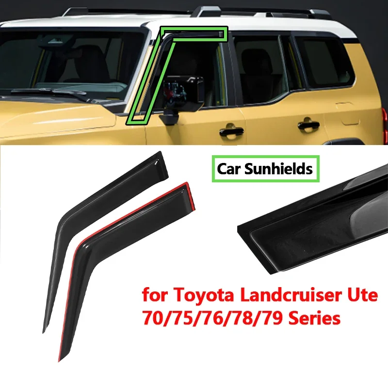 

Car Door Side Windows Visors for Toyota Landcruiser Ute 70/75/76/78/79 Series Acrylic Car Sunhields Window Visors