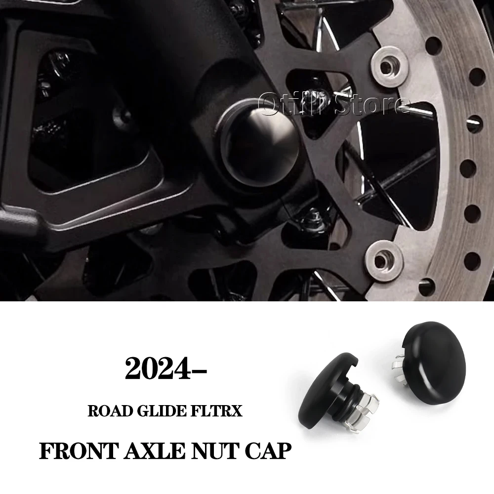 

Motorcycle Black Bolt Cover Front Axle Nut Covers For Touring CVO Street Glide Road Glide FLHX FLTRX FLHXU 2023 2024 2025