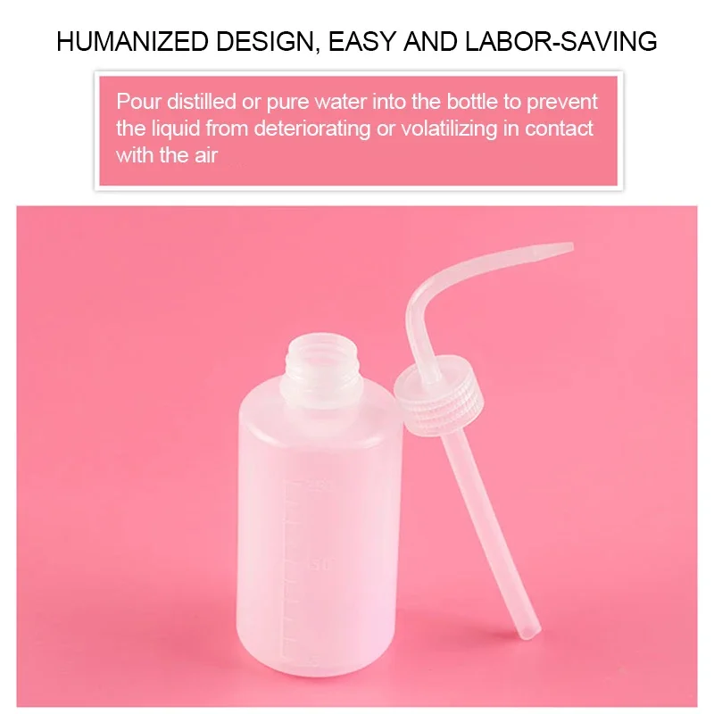 250/500ml Eyelash Cleaning Washing Bottle Curved Spout Cleaner Waterproof Eyebrow Remover Bottle Eyelash Extension Makeup Tool