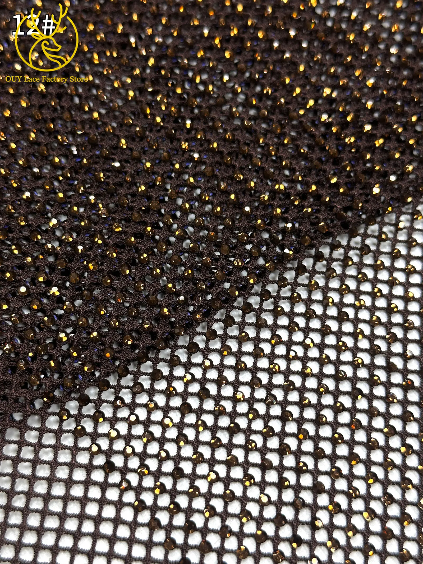2,5 Yards Hochwertiger Dubai Edelstein-Netzspitzenstoff Hochqualitative Afrikanische Spitze Nigerianischer Steinspitzenstoff für Damen-Abendkleider – Detail 21