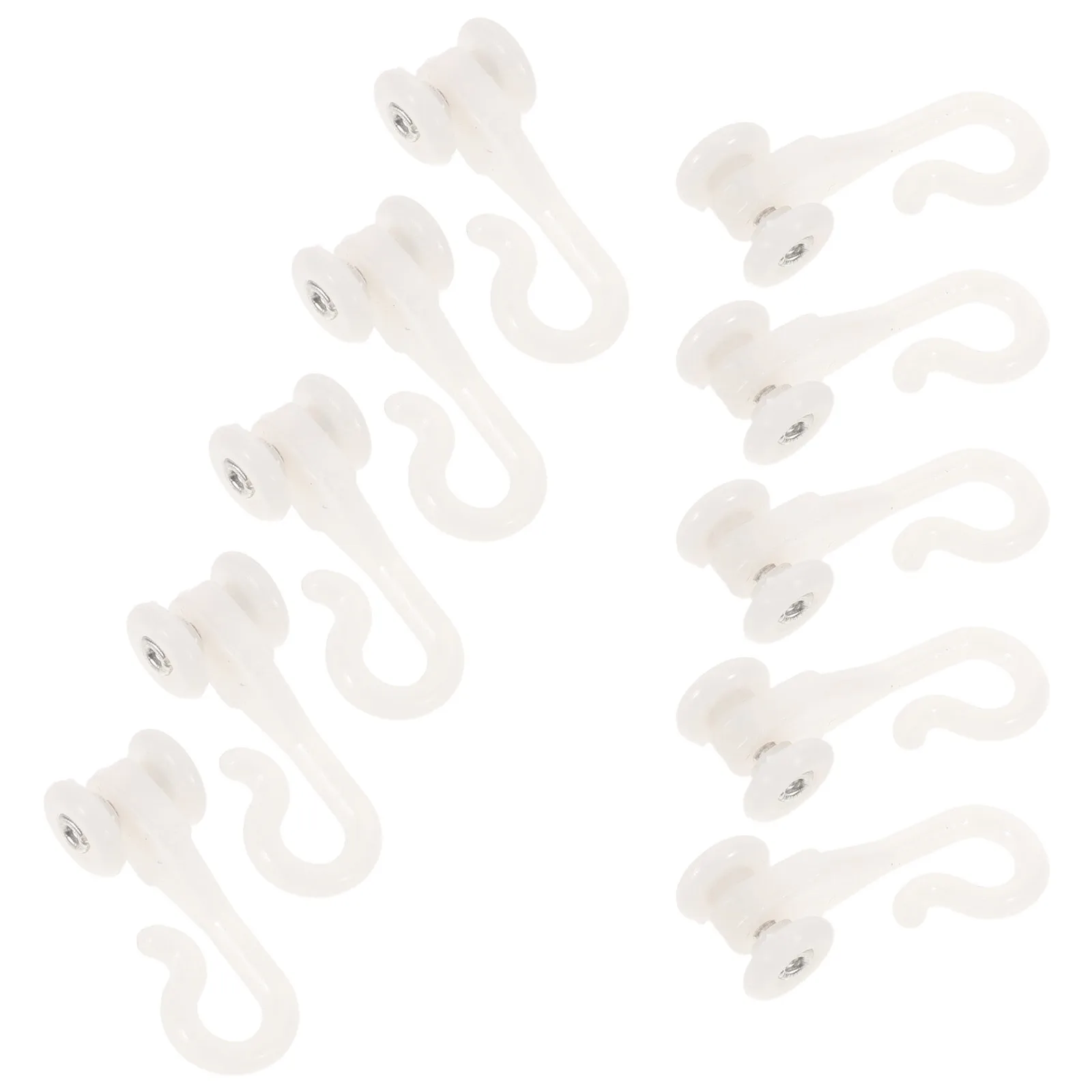 10Pcs Mosquito Net Hooks U-Shaped Track Gliders for Bed Canopy Hanging Rail System Smooth Sliding Ceiling Curtain Roller