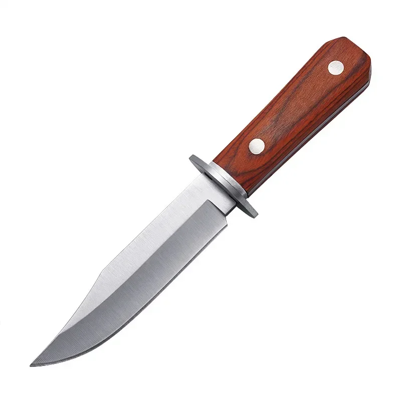 Hot Sale Stainless Steel Fixed Blade Knife Outdoor Straight Knife wood handle Tactical Survival  Hunting Camping Knives EDC Tool