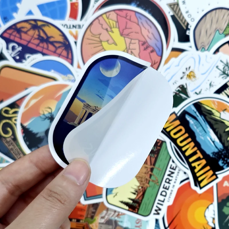 100PCS Travel Landmark Stickers Children Landmark Cognition Learning Stickers Toys Desktop Sticker Manual Decorative Sticker Toy