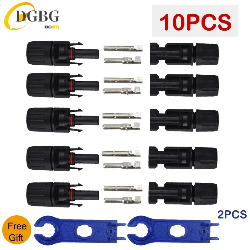 

200/100/40/20/10/5 Pcs DC Solar Connector 1000V30A Panel Stecker IP67 waterproof Connectors Kit for PV/MC Cable 2.5/4/6mm2