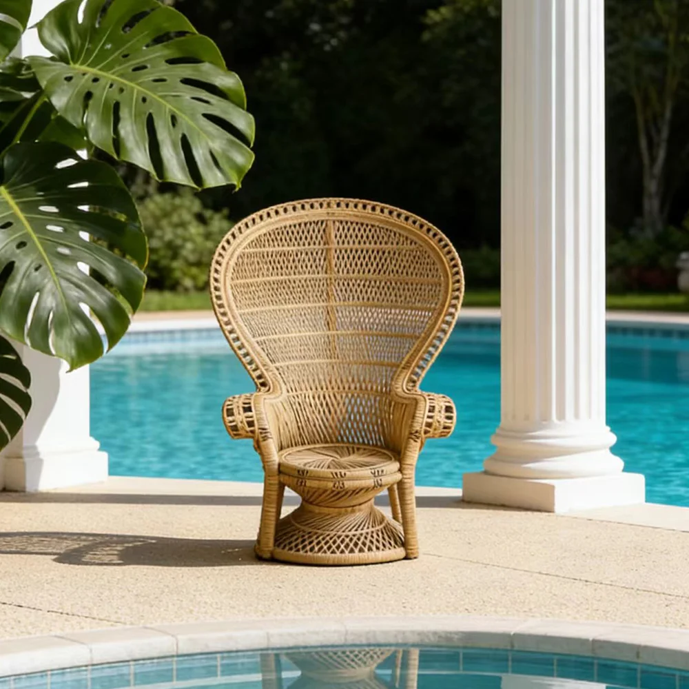 S*-Handmade Natural Rattan Chair Outdoor Garden Furniture Luxury Hotel Villa Resort Commercial Leisure Seating