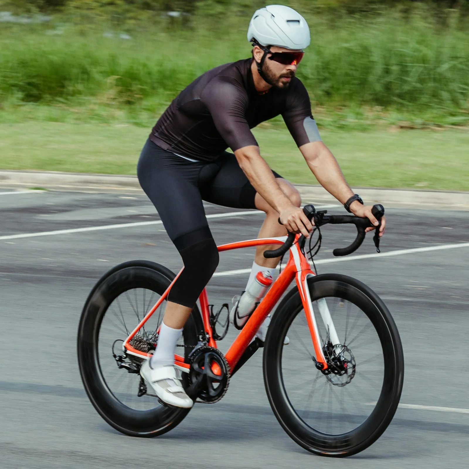 

Thickened Warm Knee Pads Fleece Lined Windproof Double Layer Cycling Leg Warmers For Women Men Winter Sports Yoga