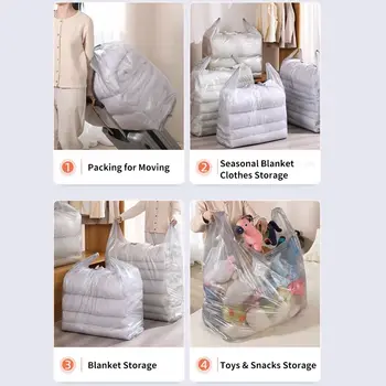 Samokompresní organizér na peřiny, velkokapacitní samokompresní stěhovací organizéry, tašky na stěhování s vysokou nosností 8 nejlepší prodej velké stěhovací tašky - №7