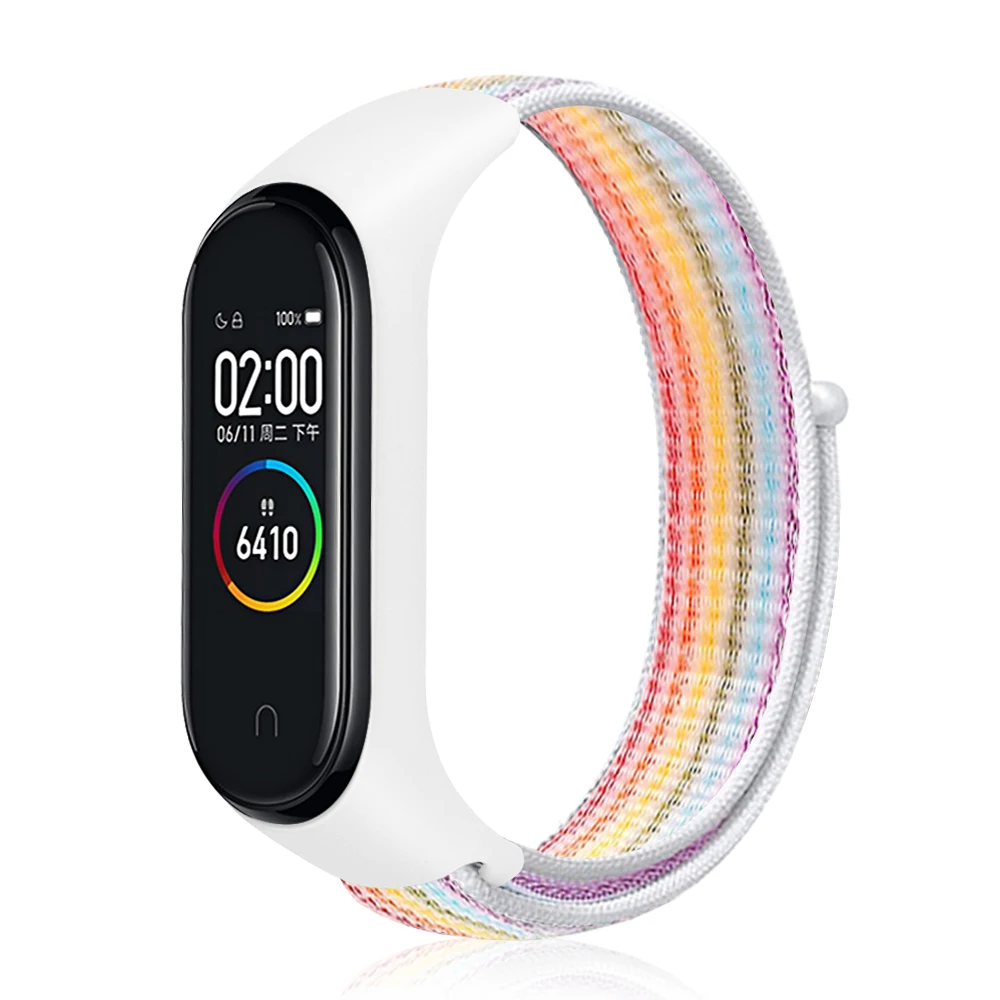 Ремешок нейлоновый для Xiaomi mi band 6 7, спортивный браслет для смарт-часов, mi band 5 4 3