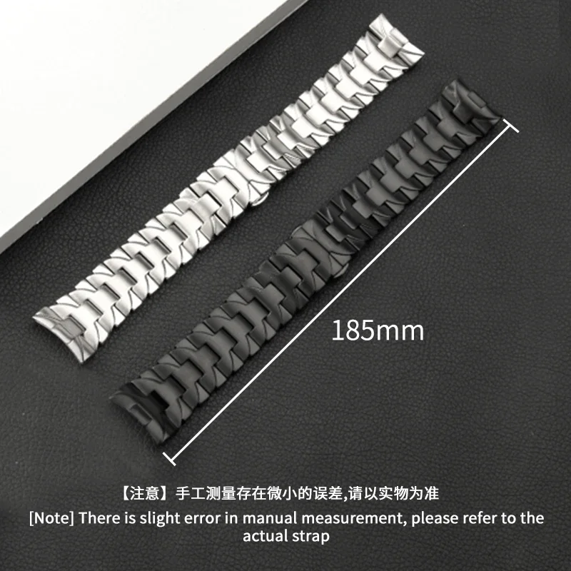 For Panerai Silver Black Curved Pattern Semen Sterculiae Lychnophorae 24 22mm Watchband Men Pam441/111/00448 Series Watchbands