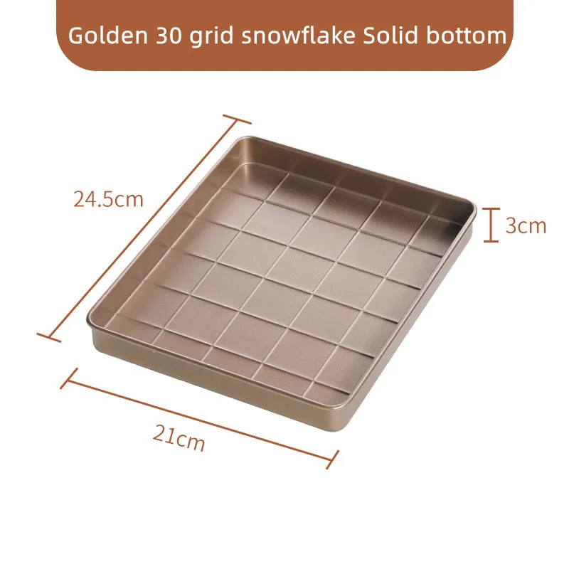 High Quality Golden Nougat Mould Carbon Steel Snowflake Pastry Bottom Mold Non-stick Baking Mold Cooling Setting Nougat Plate