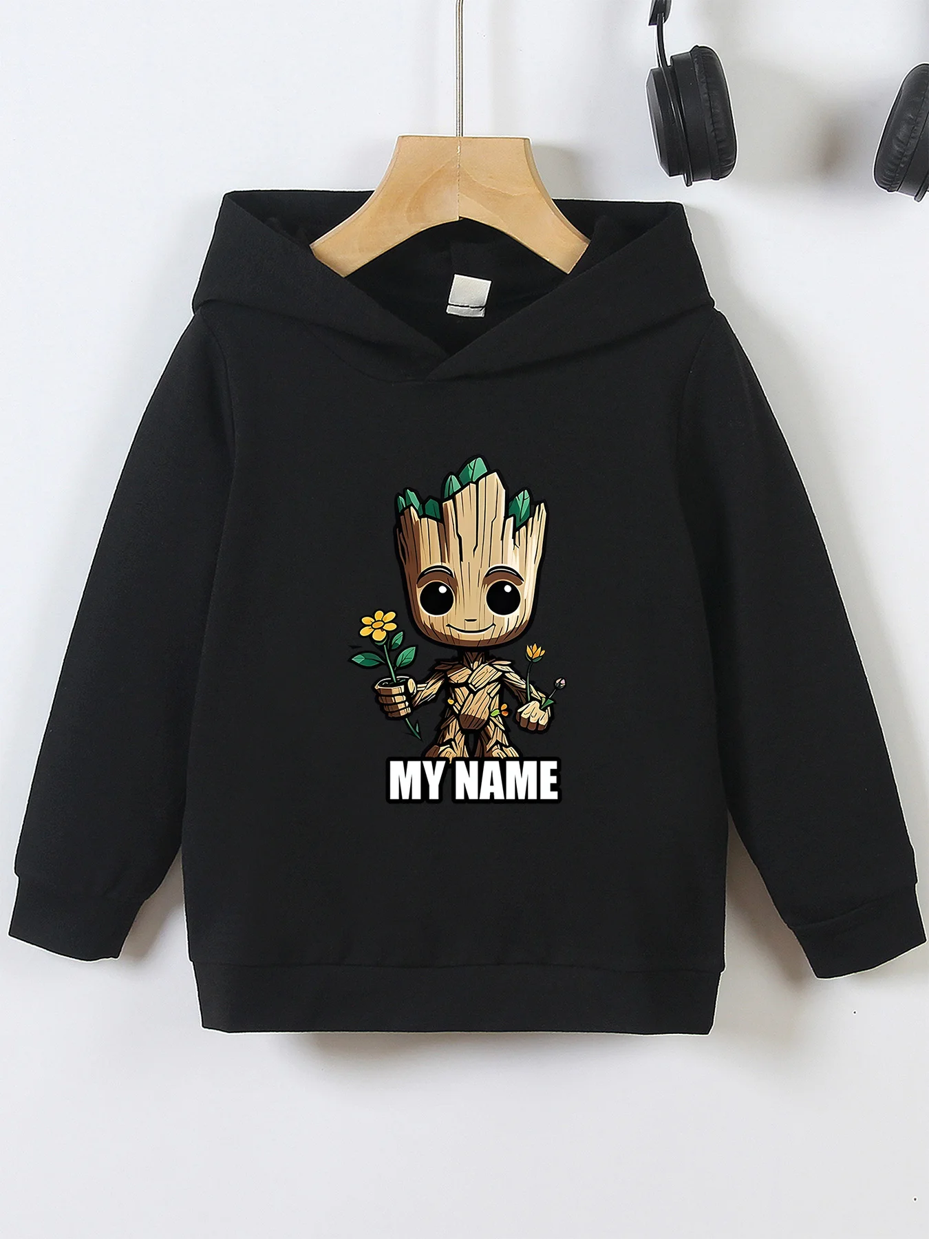 سترة بغطاء للرأس من MINISO Groot - لطيفة من Groot تحمل نمط زهرة، وأسلوب طازج ولطيف، مثالية للسفر في الربيع والترفيه #2