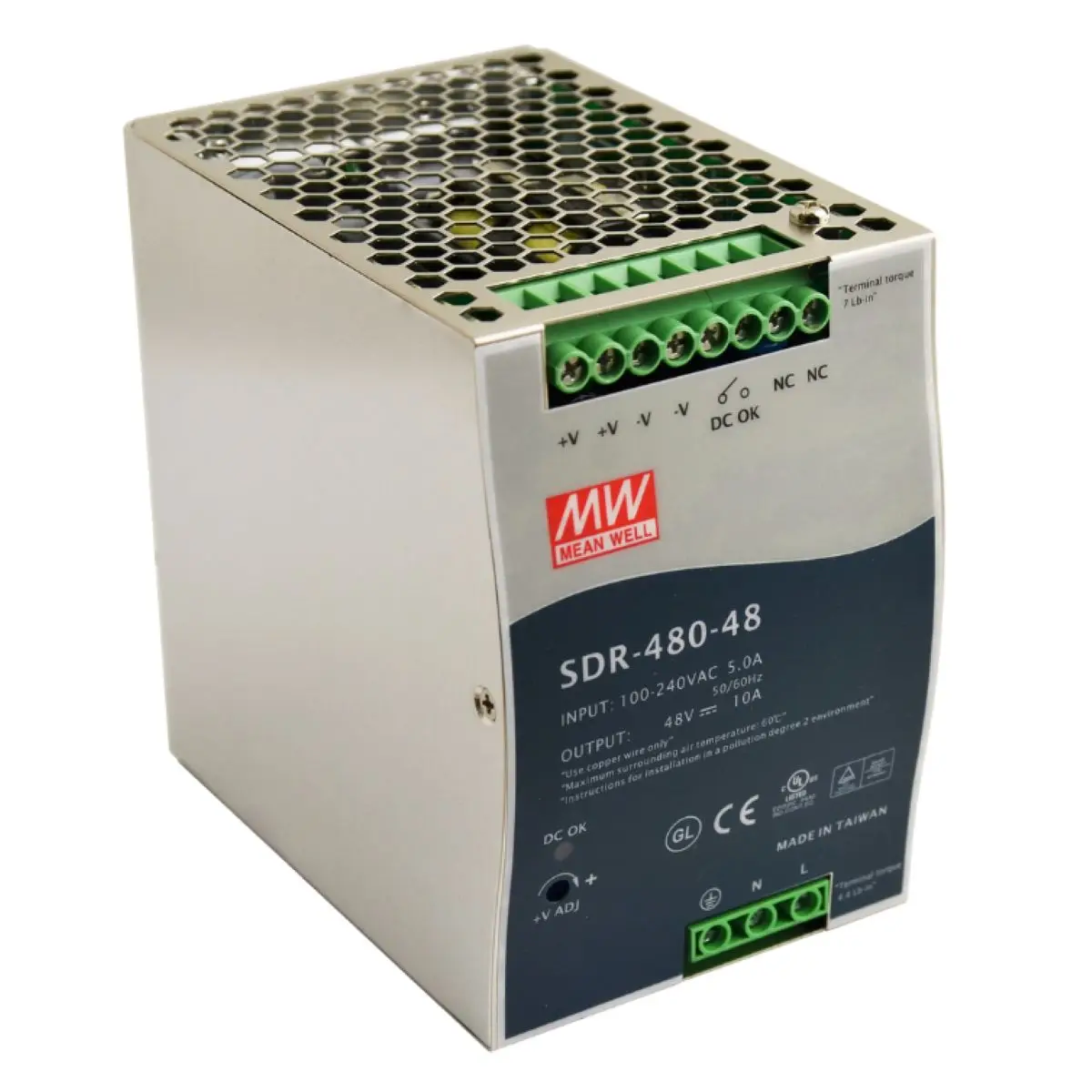 SDR-480-48 SDR 48V/480W/10A DIN rail power supply units