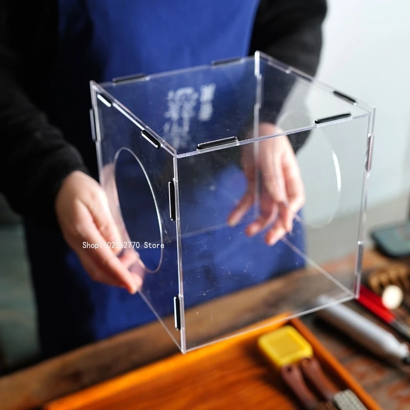 Dust-proof Box for Incense Making and Grinding High-transparency Acrylic Make Incense Comb Grinding and Polishing Dust Cover