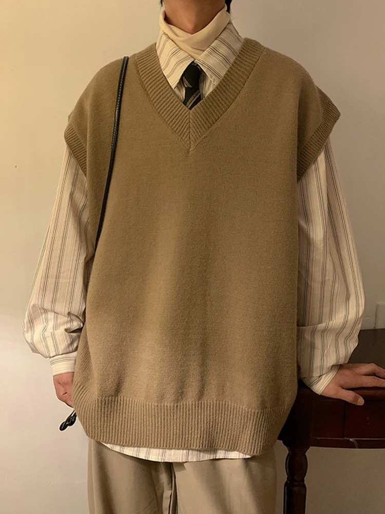 

Мужской вязаный жилет Thiened Svel, повседневная одежда с V-Ne, теплая молодежная одежда для отдыха, осенне-зимняя одежда