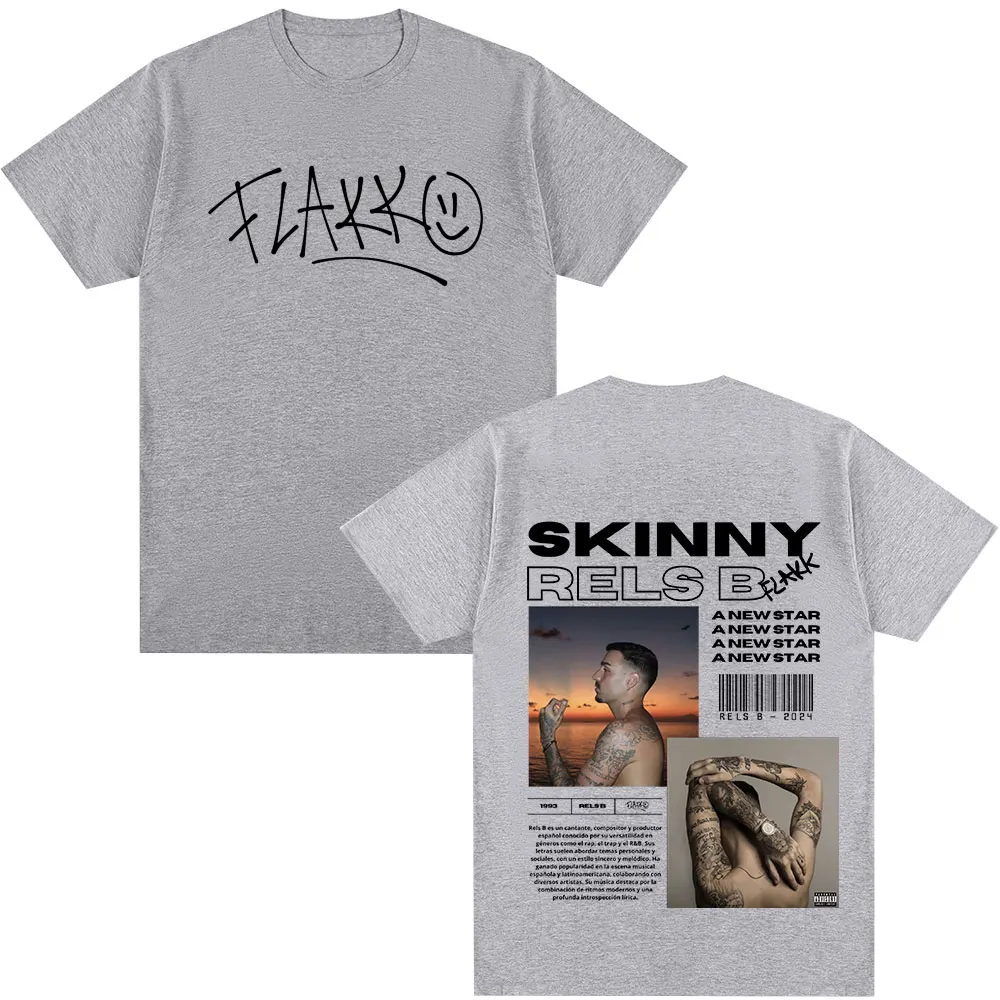 Rapper RELS B Skinny Flakk A New Star Album Merch T-shirt Men Women Clothing Fashion Hip Hop T-shirts Cotton T Shirts Streetwear image 5