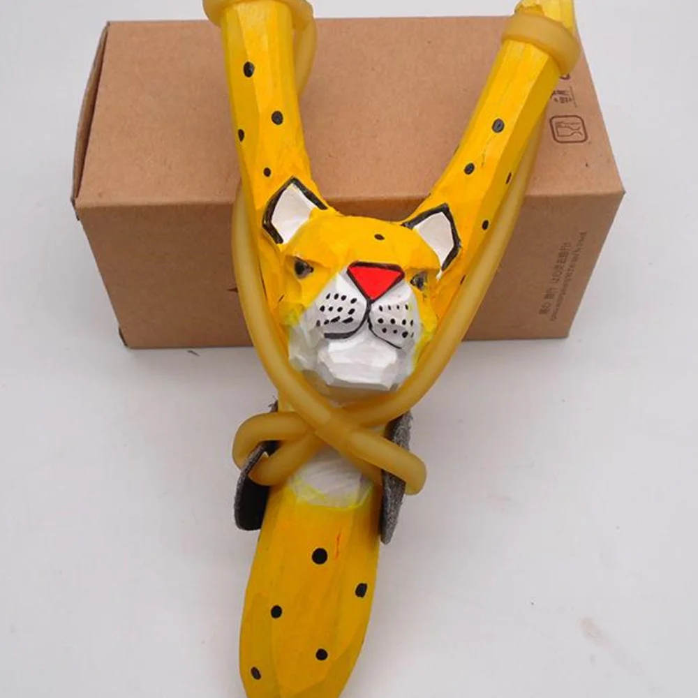 

Mixed Styles Creative Wood Carving Animal Slingshot Toy Cartoon Animals Hand-Painted Wooden Sling Shot Crafts Kids Gift