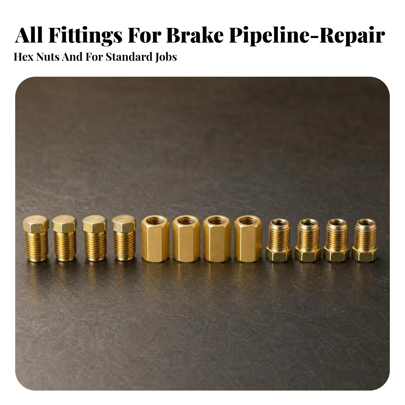12 Pieces Brake Line Fittings Corrosion-Resistant Threaded Brake Fitting Brass Fittings Easy to Install Hardware High-Strength
