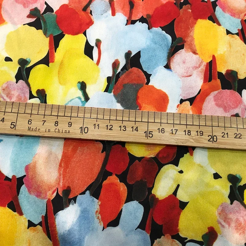 Prined Non-stretch Satin Polyester Fabric for Clothes Soft Fashion Clothing Shirt Cloth for Dress Sewing Material by the Meter