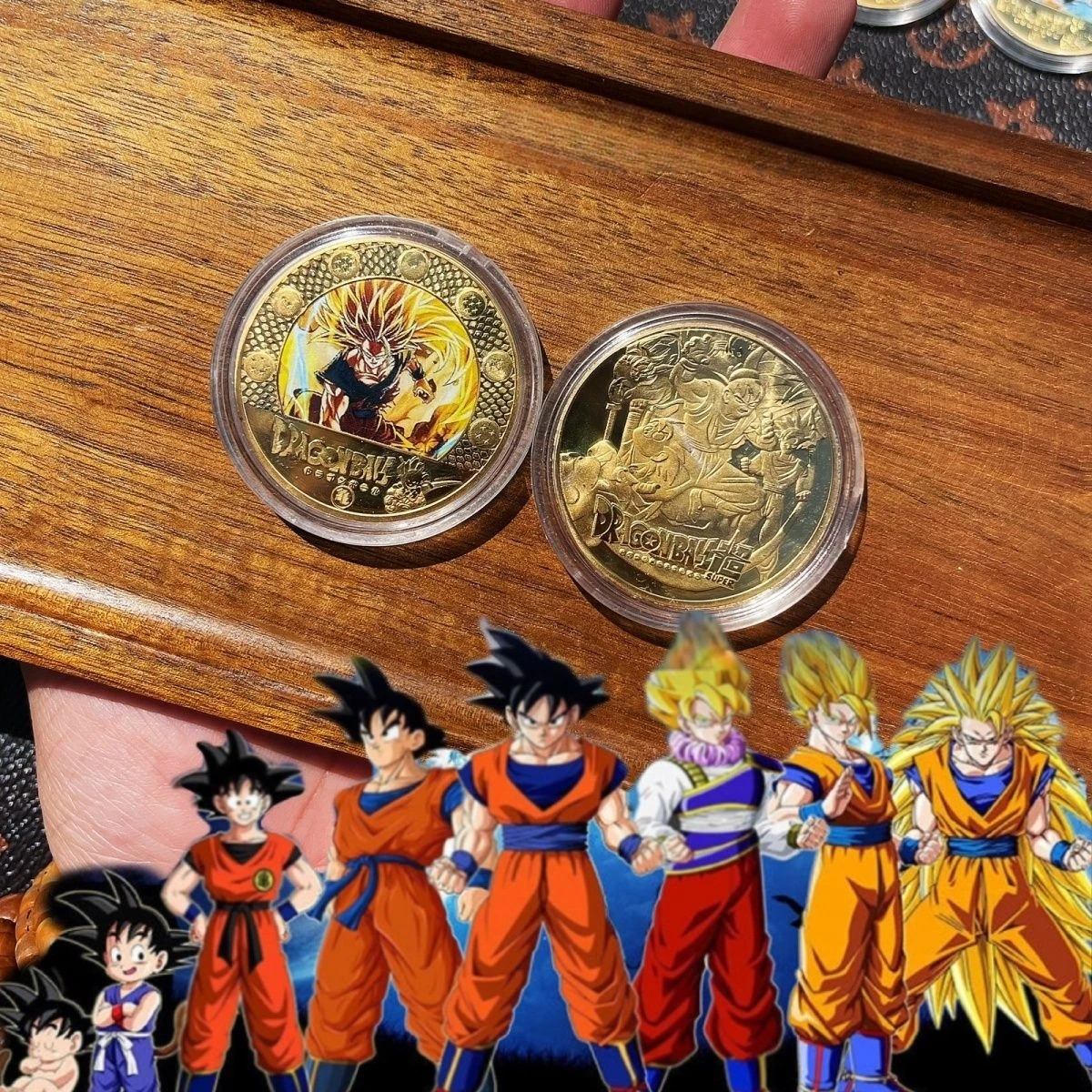 عملة ذهبية مطلية بكرة التنين ، شخصية أنيمي ، ابن جوكو ، فيتا ، سوبر سايان الطرفية ، مجموعة عزيز ، هدايا لعبة