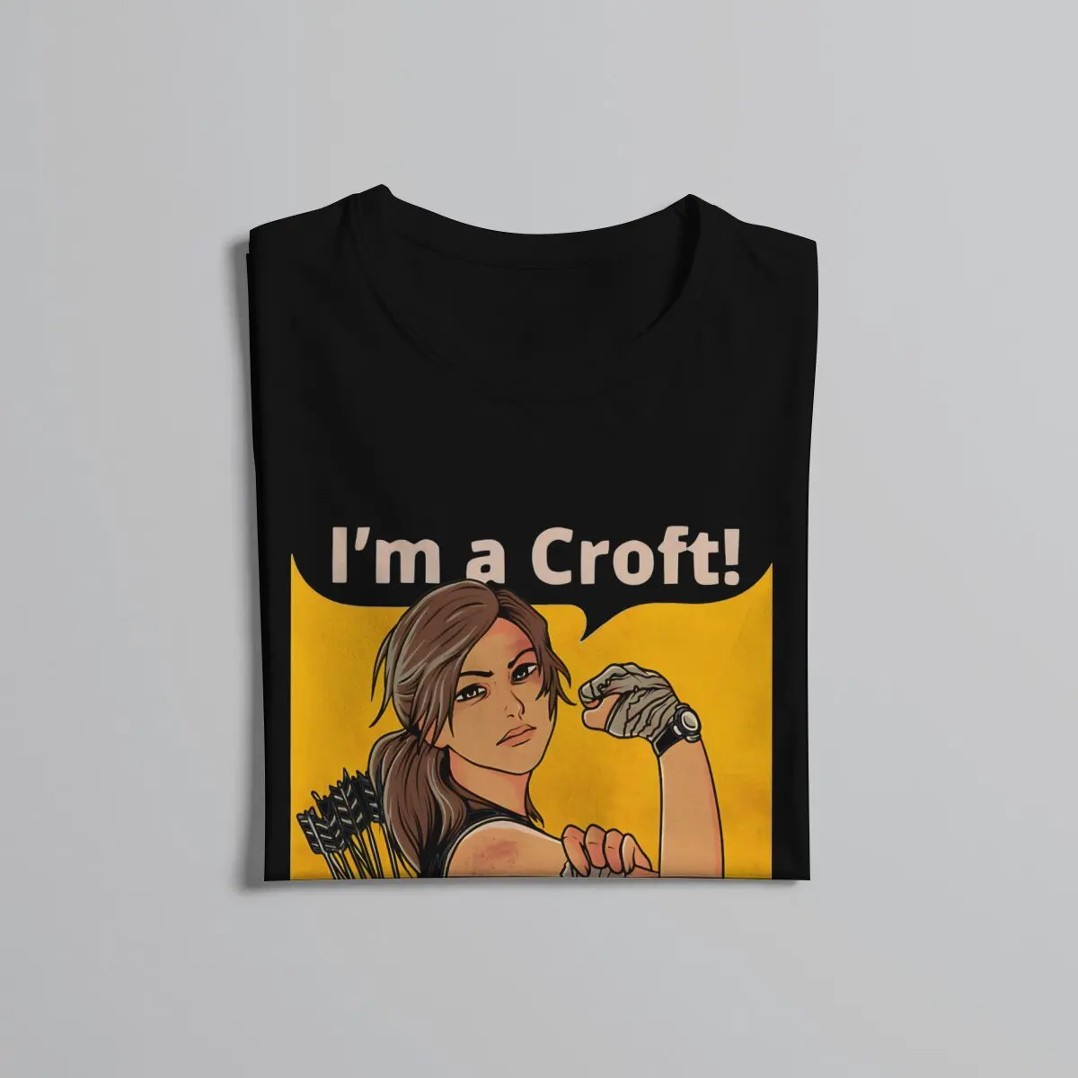 تي شيرت قطن قبر للرجال ، قمم عتيقة ، لعبة لارا ، I M A Croft ، شرير ، Yr353 #4