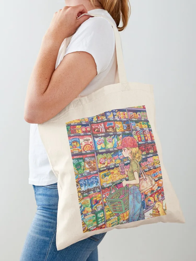 

supermarket Tote Bag bags woman 2025 canvas tote bags Large bags for women Portable shopping bag