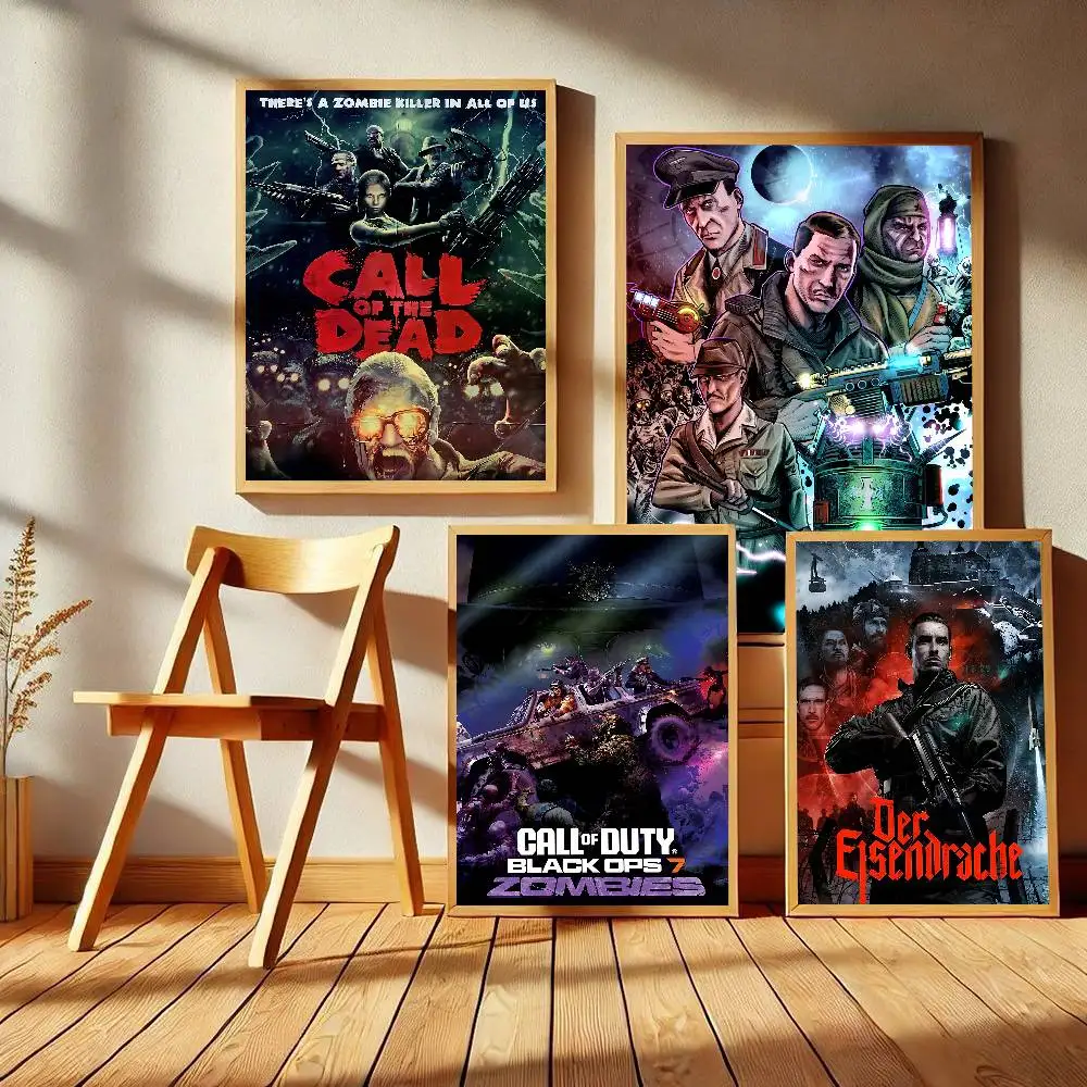 Game Cod Zombies Self-adhesive Art Poster Whitepaper Prints Posters Artwork Home Decor