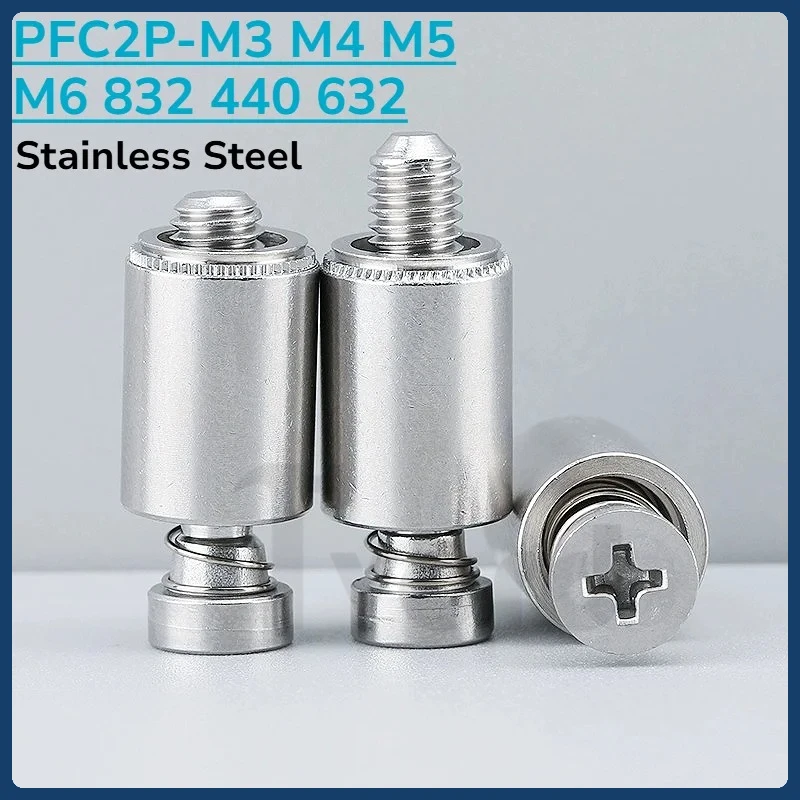 PFC2P-M3 M4 M5 M6 832 440 632 Stainless Steel Phillips Cross Spring Rivet Bolt Panel Cabinet Combination Screws Rivet Screws