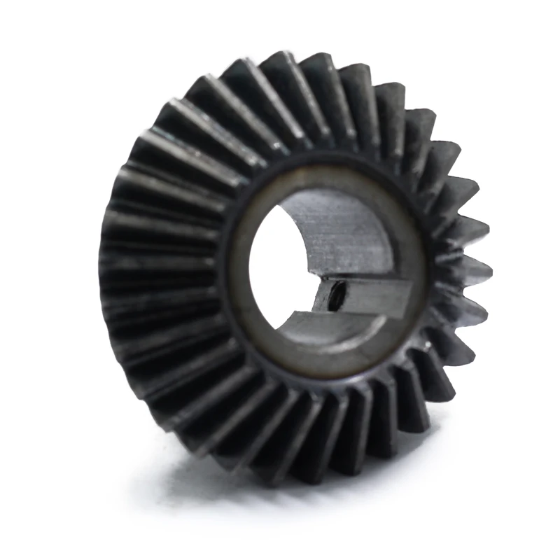 Ingranaggi conici con foro standard 2/2.5/3/3.5/4M Foro pronto 45 #   Ingranaggio industriale ad angolo retto da 90 gradi tempestato in acciaio