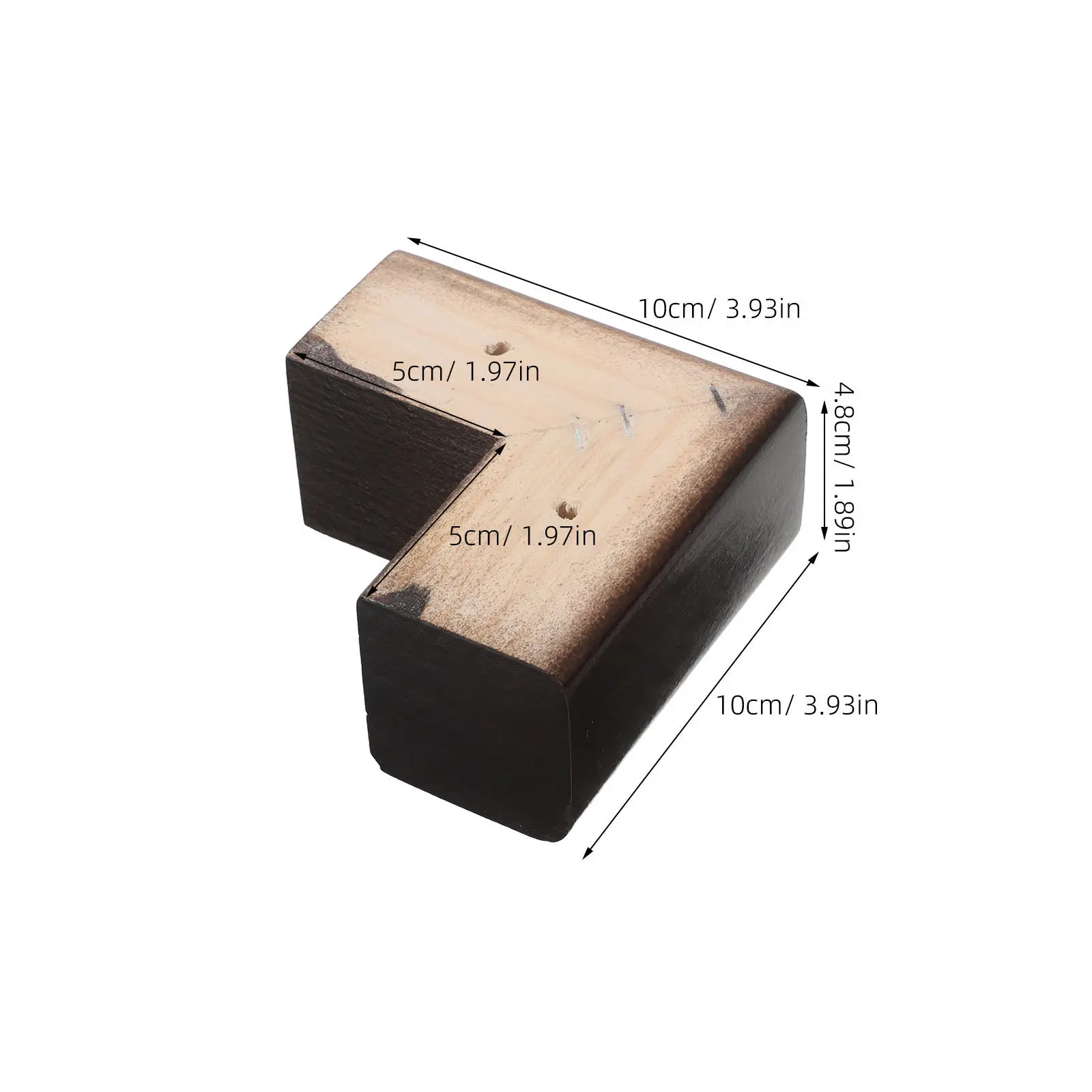 4Pcs Solid Wood Sofa Legs Natural Pine L-Shaped Furniture Feet Replacement Heavy Duty Couch Cabinet Table Bed Support