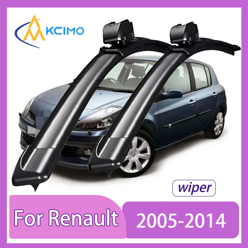 

For Renault Clio III X85 2005-2014 Renault Lutecia Front Windshield Wiper Blades 2pcs Slient Rain Windscreen Window Accessories