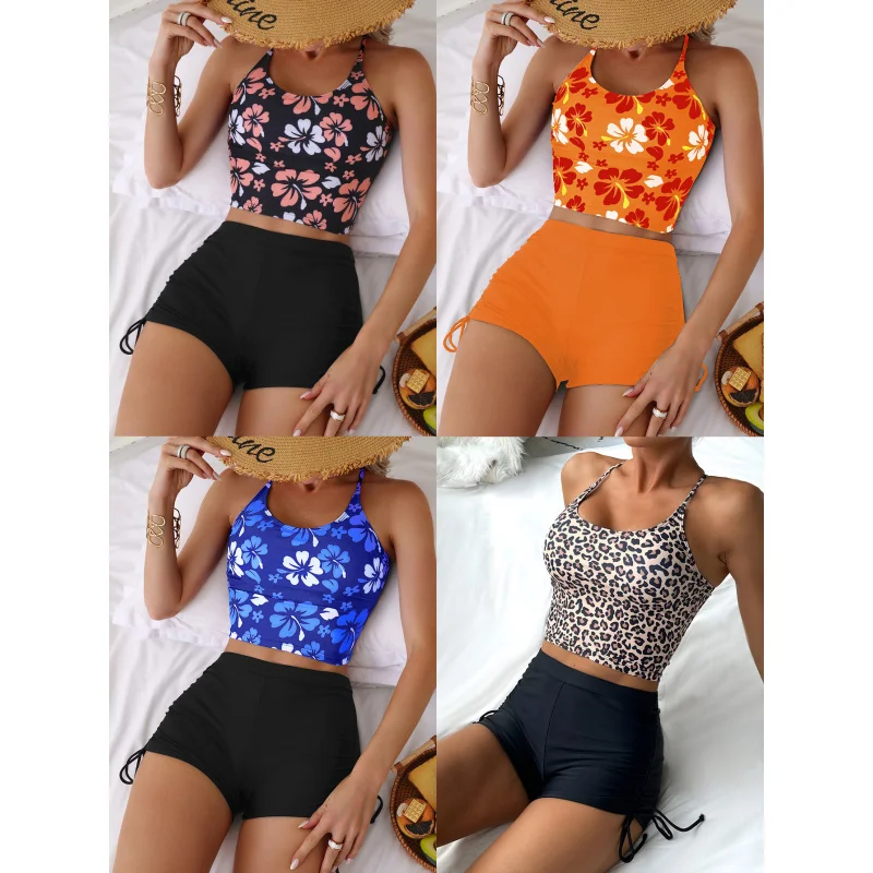 

NewbikiniPrinted High-Waisted Backless Sexy Bikini Two-Piece Swimsuit Swimwear