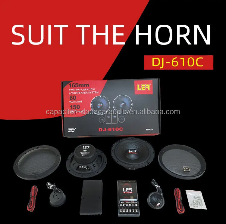 

Top DJ-610C 6.5inch RMS 60W 4OHM 93DB 65Hz-23kHz universal Car Audio Component Speaker set With Tweeter/Woofer/Crossover DJ-242