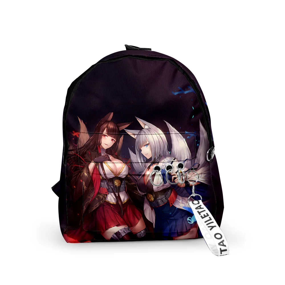 

Hip Hop Popular Game Azur Lane Backpacks Boys/Girls pupil School Bags 3D Print Keychains Oxford Waterproof Cute Small Backpacks