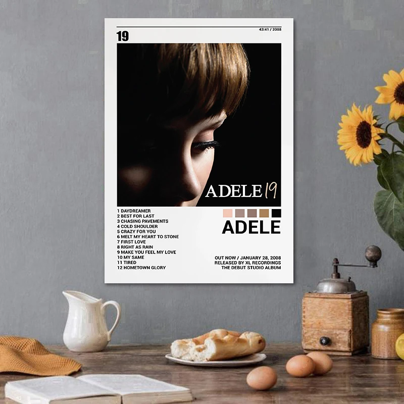 Singer Adele Music Album Cover Posters and Prints Canvas Painting Wall Art Pictures for Club Bar Room Home Decoration Fans Gift