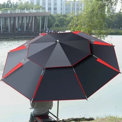 Parasol wędkarski na zewnątrz dwuwarstwowy pogrubiony uniwersalny Parasol z pełnym cieniowaniem Parasol przeciwsłoneczny ogrodowy o dużej pojemności