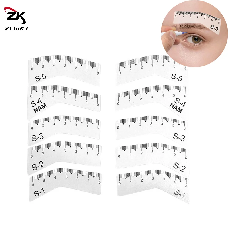 5Pairs Reusable DIY Eye Brow Drawing Guide Styling Shaping Grooming Template Card Eyebrow Stencil Set Easy Make Up Tools