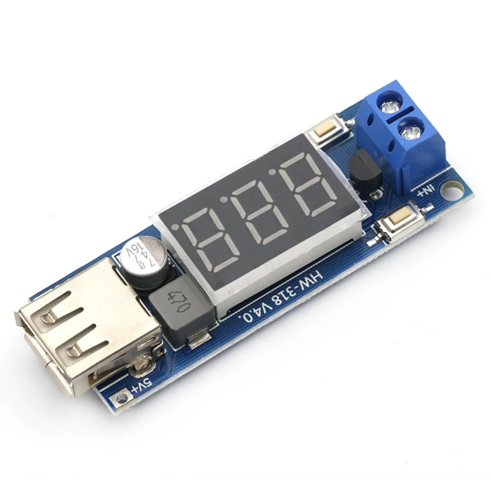 USB Charger DC Step Down Power Module with Voltmeter for Input Voltage Range 4 5 to 40V Suitable for Vehicle Use