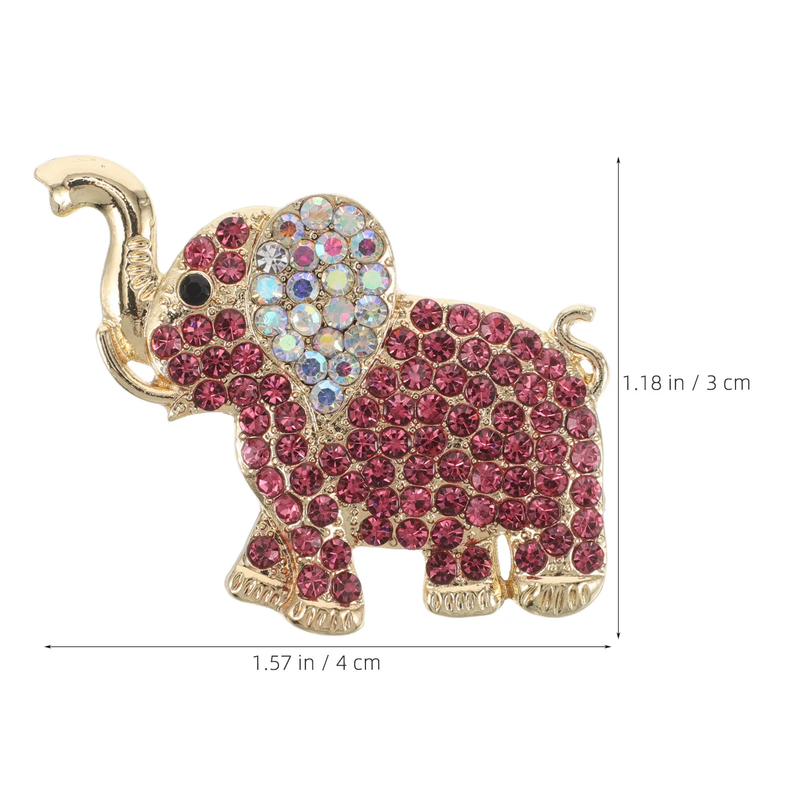 Elephant Brooch Alloy Pink Rhinestone Lapel Pin Suit Pins Dress Accessories Corsage Bag Clothes Hat Pin Mini Elephant Statue