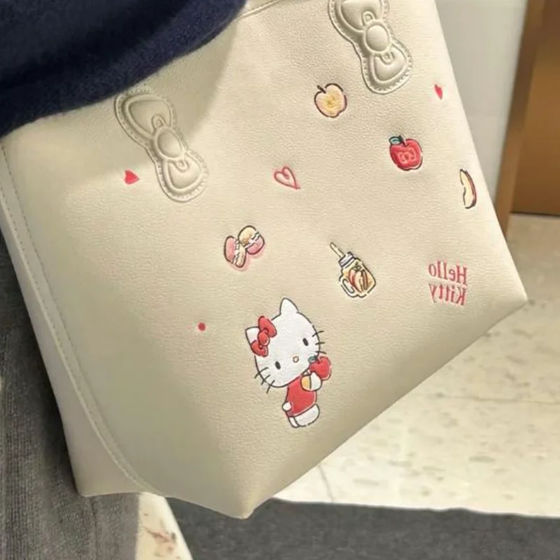 سانريو مرحبا كيتي حقيبة التخزين حقيبة مستحضرات التجميل حقيبة تسوق لطيف موضة أنيمي الكرتون Kawaii الحرم الجامعي السفر في الهواء الطلق المحمولة