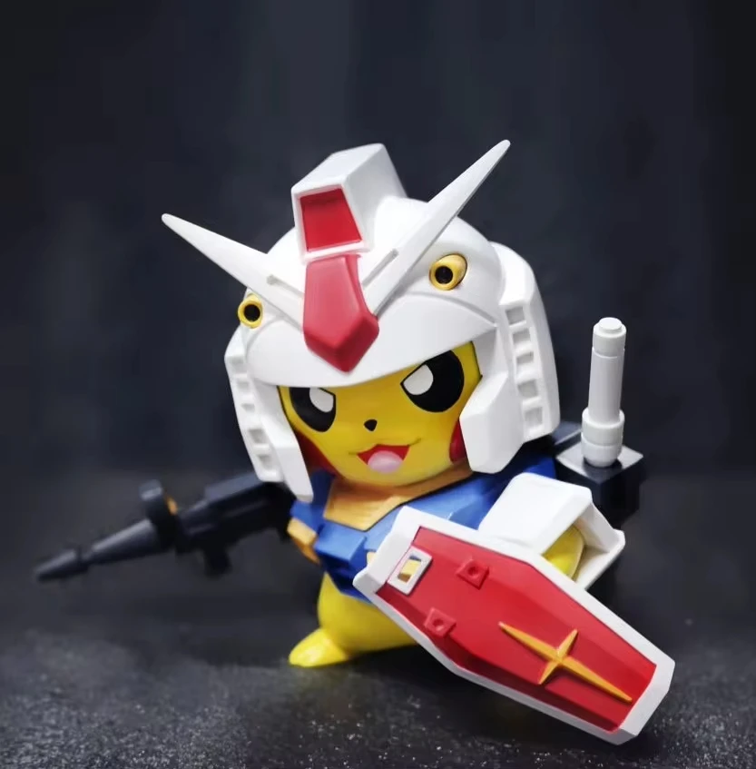 피카츄 Cos RX78 메카 액션 피규어, 11cm 포켓몬 모델, 귀여운 만화 조수 놀이 애니메이션 피규어 모델 인형, 어린이 장난감 선물