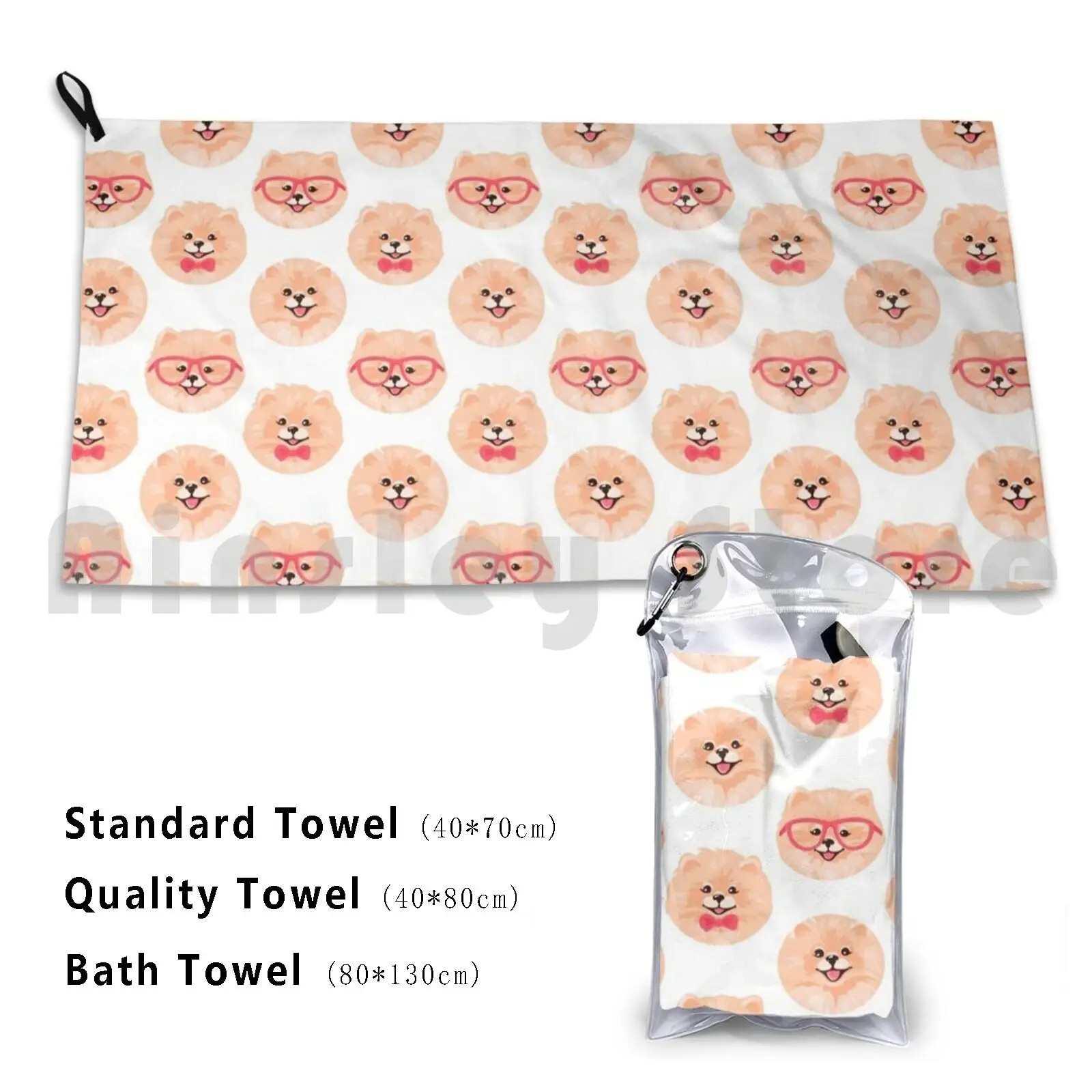 Cute Pomeranian Repeat Style Fashion Bath Towel Beach Cushion 2376 Pomeranian Abstract Fashion Stylish Boho