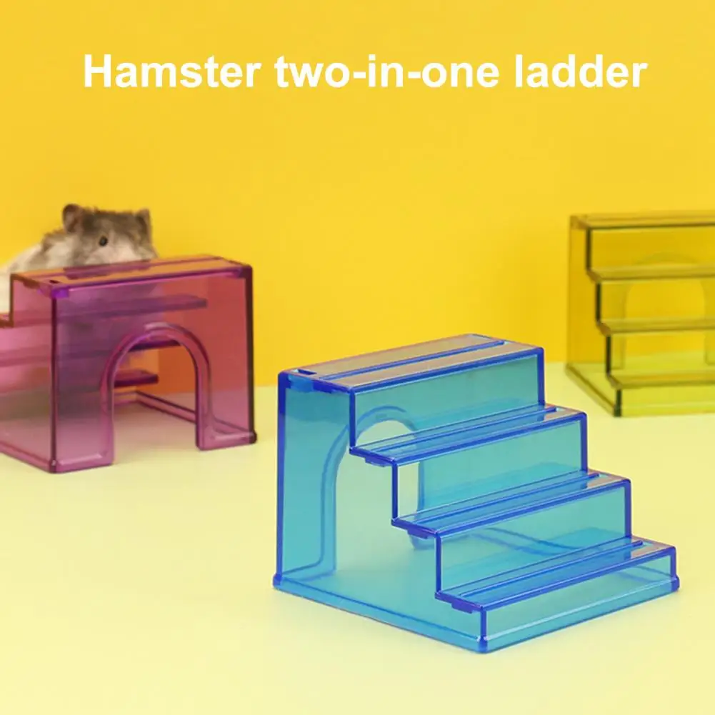 Odor-free Hamster Accessory Acrylic Hamster Climbing Ladder House with Non-slip Platform Toy for Small 3 for Gerbils for Pet