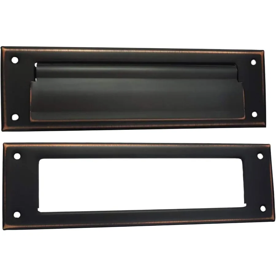 

QCAA Solid Brass Mail Slot with Solid Brass Interior Frame 10" x 3" Venetian Bronze 1 Pack Made in Taiwan