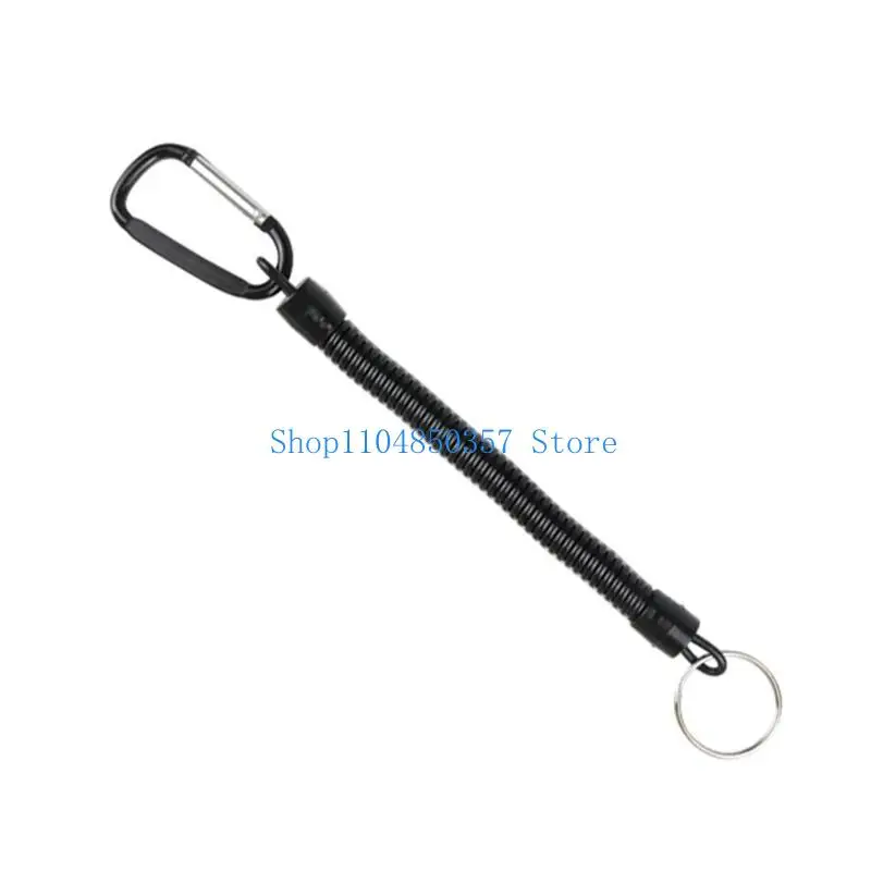 5Pcs Coiled Fishing Lanyards with Carabiner Retractables Fishing Lanyards Coiled Tethers Secure Tackle Tool Easily Use