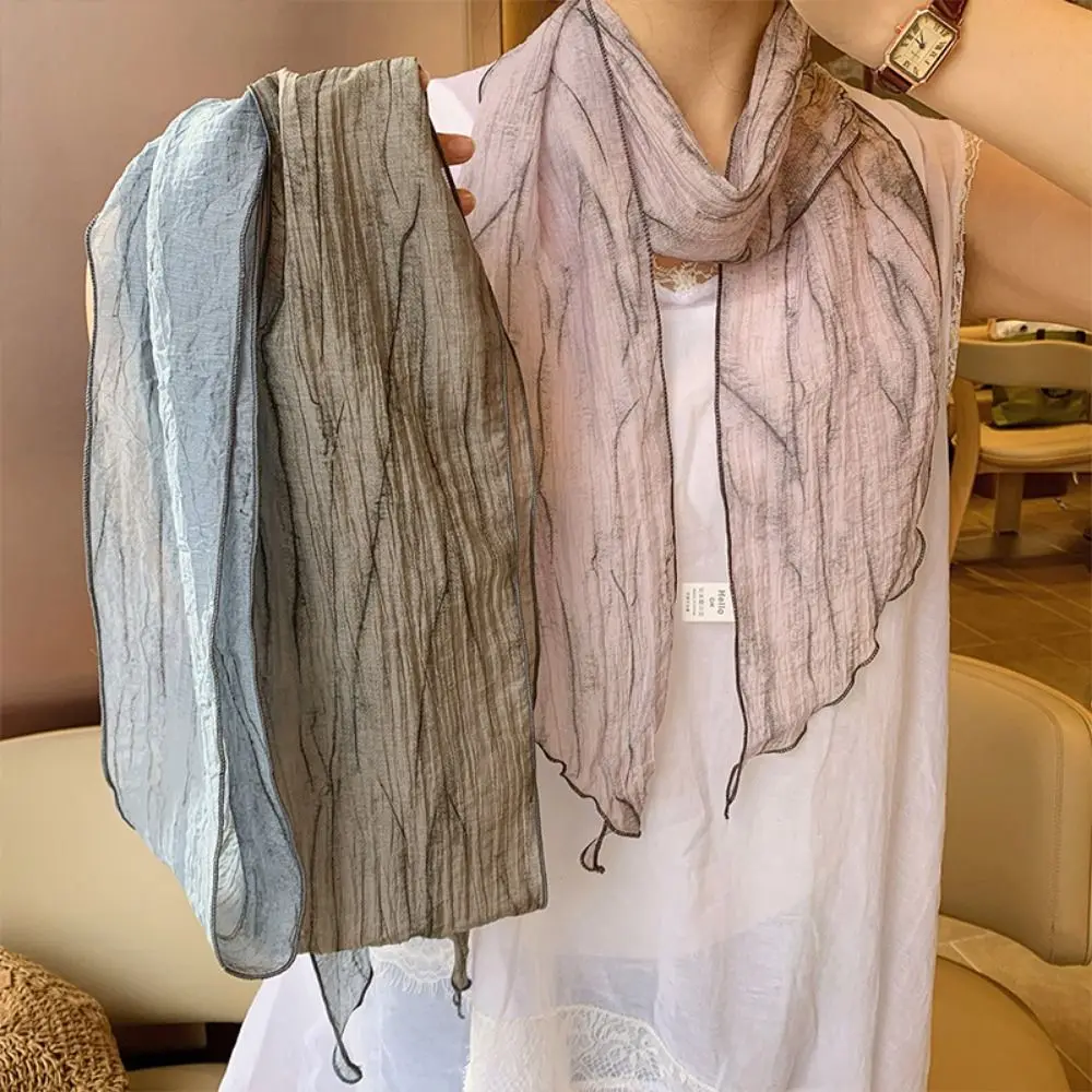 

Fashion Multicolor Scarves Thin Photo Props Neckerchief Versatile Scarf Neck Wraps Women