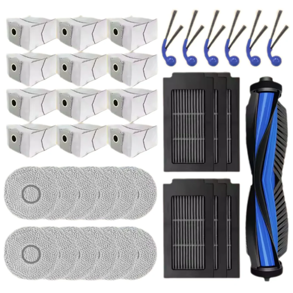 

A98G-Replacement Parts Kit For Ecovacs Deebot T30C Omni/T30C Pro Omni- Main Brush, Side Brush, Filter, Dust Bag& Mop Cloth