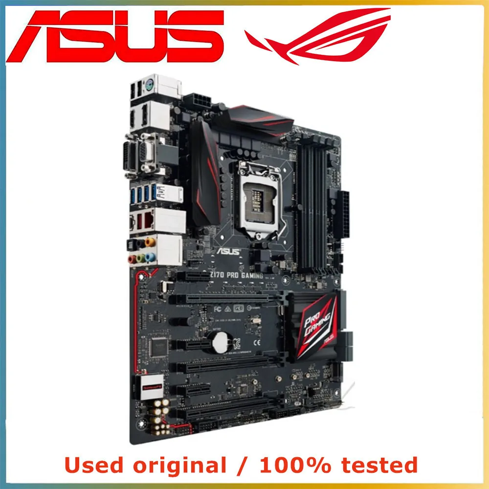 Imagem -04 - Placa-mãe do Computador do Jogo do Asus-z170 Pro Lga 1151 Ddr4 64g Mainboard do Desktop M.2 Nvme Pci-e 3.0 X16