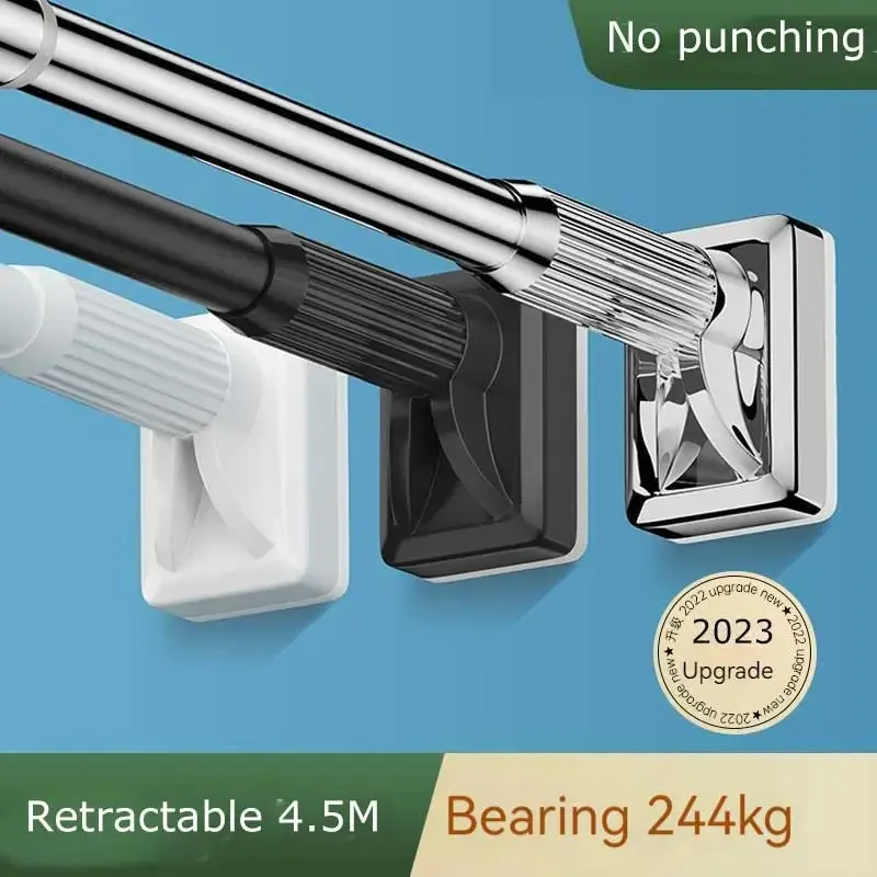 40-450CM Adjustable Telescopic Curtain Rod Free Punch Bathroom Shower