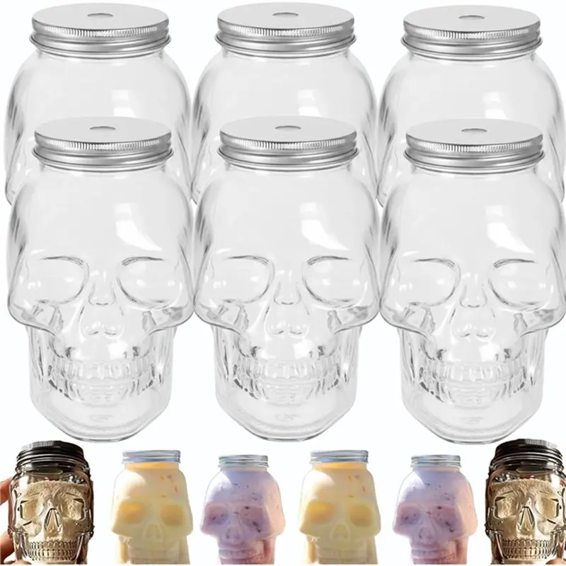 

L60A Декоративная банка-череп для специй с крышкой, емкость для хранения в форме черепа, контейнер для специй